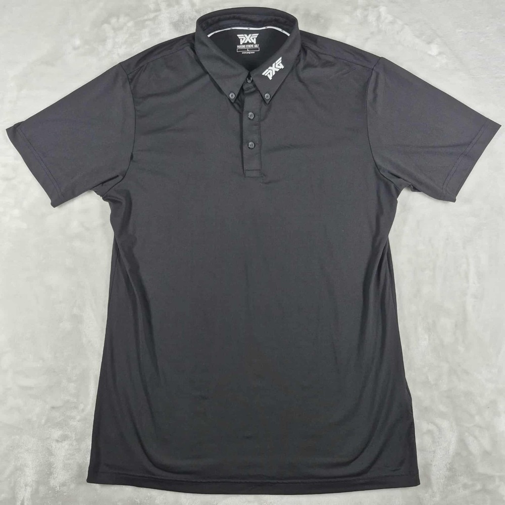 PXG Polo Shirt Men's Large Black Short Sleeve Performance Golf Casual Comfort
